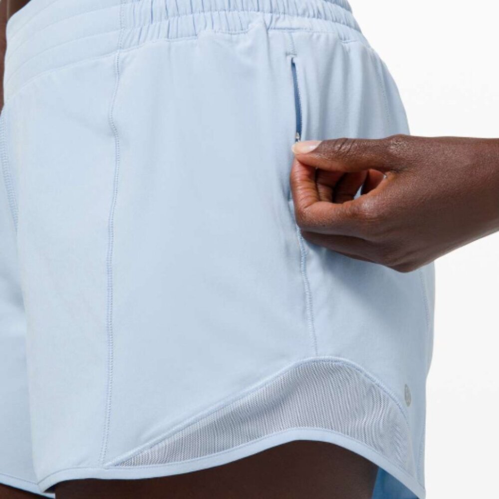 Size 4 Blue Linen lululemon Hotty Hot shorts